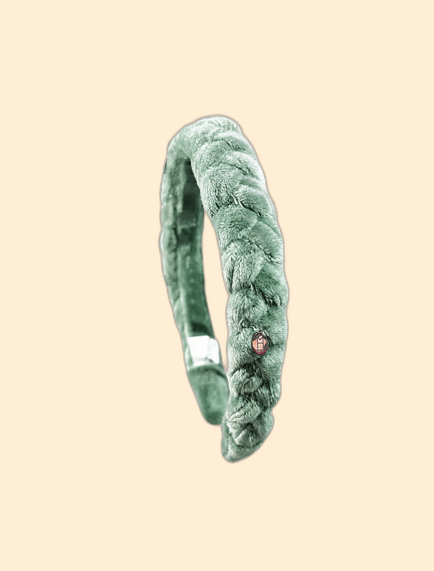 Serre-Tête en Velours Vert-Menthe